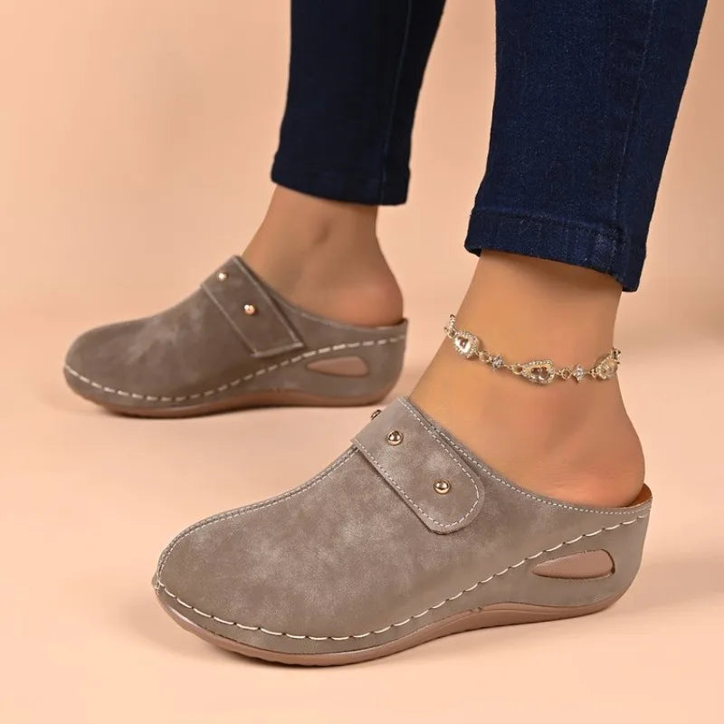 2026 Women Summer Lightweight Wedge Heel Mules Slippers Woman Plus Size Thick Sole Outdoor Sandals