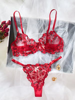 Sexy Sheer Lingerie Set Embroidery Transperant Pornostar Lenceria Sensual Mujer Seducive Conjunto Ropa Interior Set Intimo Lace