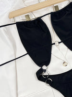 Sexy Halter Metal Rings Tummy Cut Out Female Swimwear One Piece Swimsuit Women High Cut Monokini Backless Bathing Suit Swim Lady