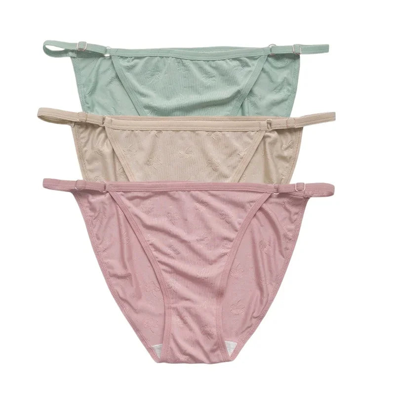 3Pcs/Set Panties Women Low Rise Briefs Seamless Underwear Breathable Panty Female Underpants High Cut Sexy Lingerie