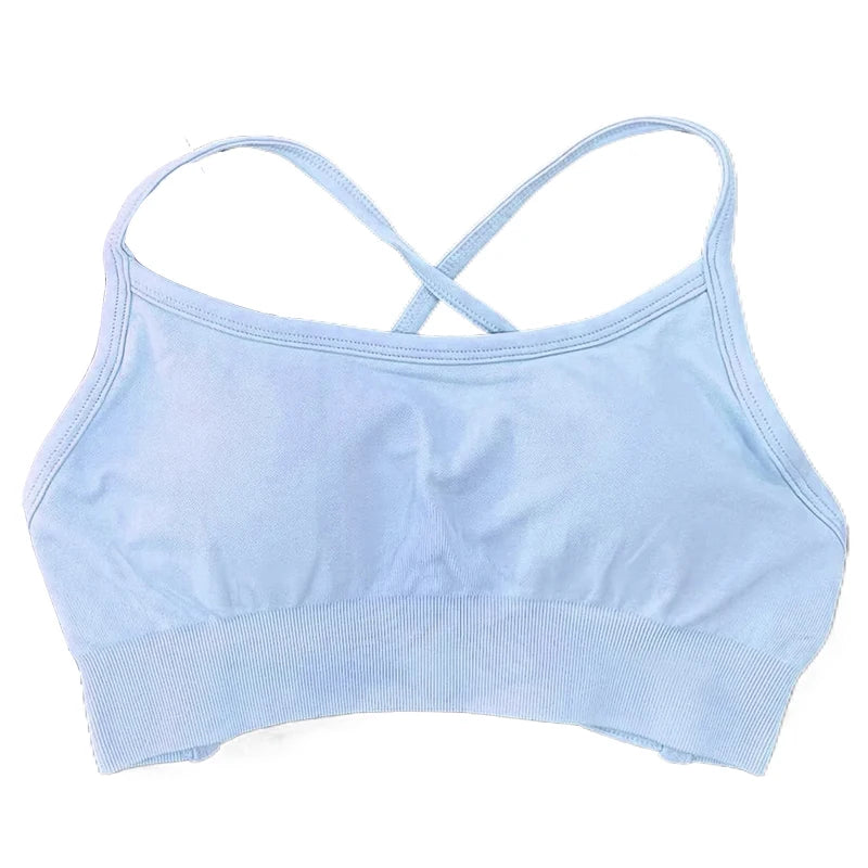 Backless Sports Bra Women Padded Yoga Bra Gym Top High Support Seamless Yoga Tank Top Fitness Crop Top Workout Running Underwear