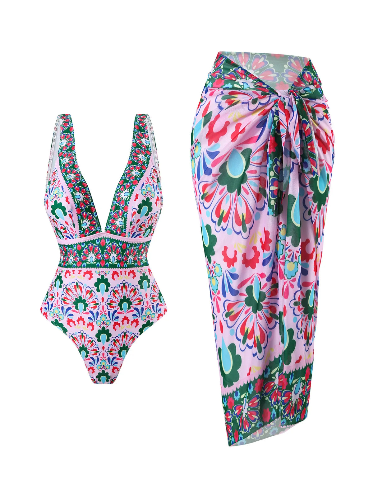 2026 Printed Swimsuit One Piece & Beach Dress Sexy Swimwear Women Bathing Swimming Swim Suit Padded Beachwear Summer