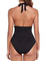 2026 Halter Swimsuit One Piece Sexy Solid Vintage Swimwear Women Bathers Bathing Swimming Swim Suit Padded Beachwear Summer