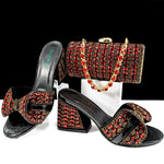doershow High Quality African fashion Style Ladies Shoes And Bags Set Latest SILVER Italian Shoes And Bag Set For Party HJJ1-10