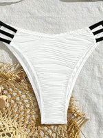 XS - L Wrinkled U Rings Bandeau Bikini Women Swimwear Female Swimsuit Two-pieces Bikini Set Bather Bathing Suit Swim Beachwear