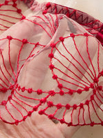 Valentine's Day romantic wine-red embroidered lingerie set - sexy see-through mesh gathered bra set of two pieces ZA825287