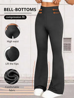 Nude High Waisted Tummy Control Butt Lifting Flare Leggings High Stretch Sports Pants Casual Outdoor Running Yoga Workout Bottom