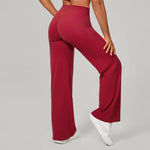 Women's Pilates Straight Yoga Pants Leggings Versatile Loose Wide-Leg Running Sports Fitness Hip-Lifting High Waist Trousers