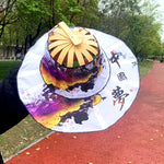 Multi-functional Travel Wide Brim Fan Sun Hats Foldable Bamboo Fan Hat Summer Sunshade Anti-squat Caps Fashion
