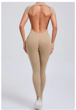 One-piece Yoga Padded Backless Suit Female Rompers Quick Dry Yoga Clothing Workout Bodysuits Scrunch Sports Jumpsuit Women