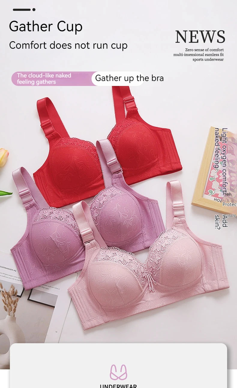 Womens Lace Bras Ultra-Thin Perspective Bralette Deep V Bra Sexy Lingerie Tops Plus SizeCup Mom's underwear active bra