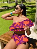 Printed Long Sleeves Women Swimsuits With Beach Cover Ups 2025 Swimwear Lady Bodysuit Holiday Outfits Cheap Clearance