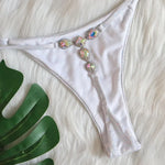 2 Colors Sexy Bikini Women Shiny Fabric Crystal Diamond G-string Swimwear Swimsuit Bikinis Set Bathing Suit Bikini Luxe Female