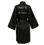 Satin Silk Robe Bride Robe Women Wedding Robe Bridesmaid Robes Dressing Bridal Robes Black