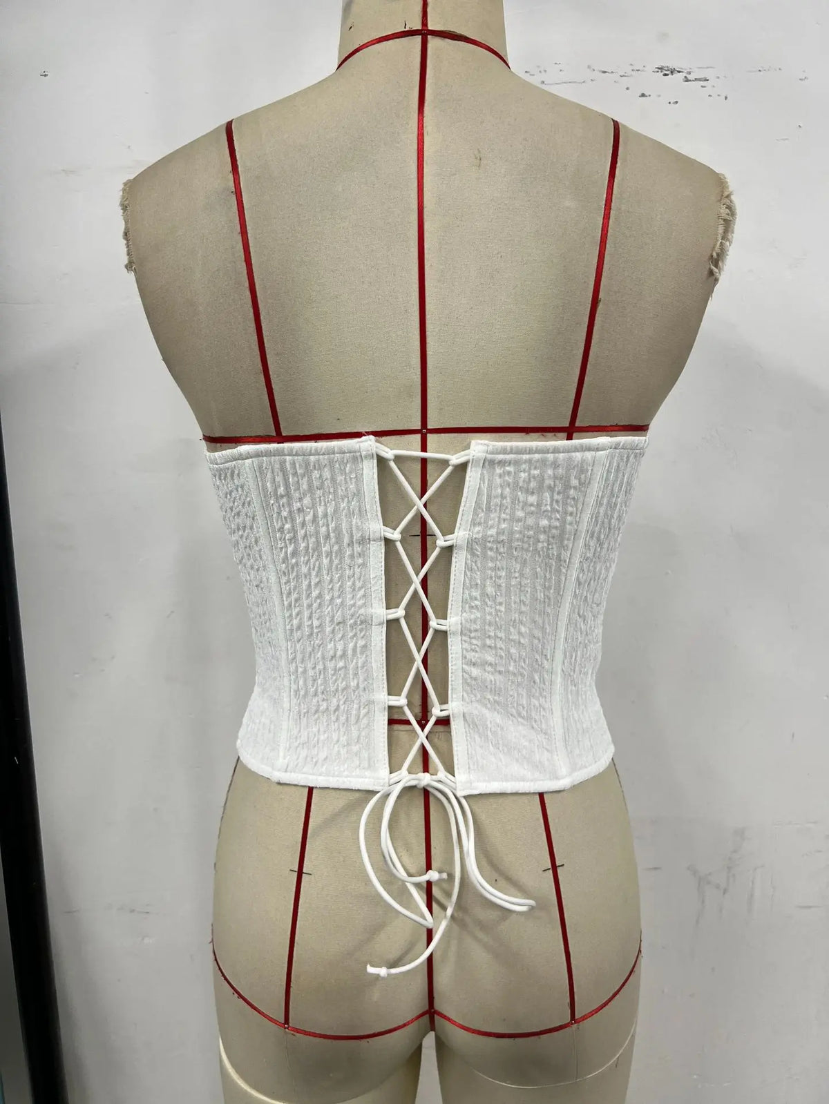 Summer Women White Strapless Waist Cinched Top Women White Drawstring Side Slim Fishbone CorsetClub Party Streetwear Camisole