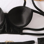 Toucheart Erotic Lingerie Hollow Seductive Shaping Bra Set Gathering Passionate Sexy Luxurious Intimate Underwear Four-piece Set