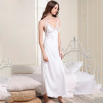 Women's Nightdress Lace Satin Nightgowns Sexy Lingerie Long Chemise Sleepwear
