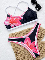 Sexy Flowers Printed Brazilian Bikini Female Swimsuit Women Swimwear Two-pieces Bikini Set Padded Bather Bathing Suit Swim Lady