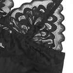 Green Lace Floral Babydoll Lingerie for Women Sexy Push Up Chemise Sleepwear with Back Hook and Eye Closure