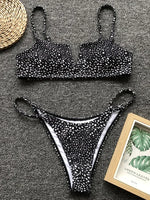 V-Bar Underwired Polka Dot Bikini 2025 Women Swimsuit Female Swimwear Two Pieces Bikini Set Ribbed High Cut Bathing Suit Swim