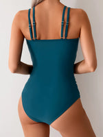 Vintage Mesh Patchwork One Piece Swimsuit Women Black Double Strap Pleate Transaprent Slim Tummy Control Swimwear 2025 Monokini