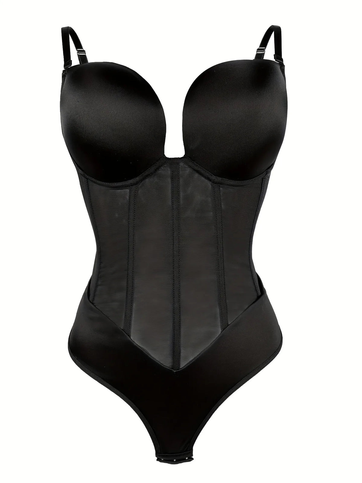 Backless Solid Low Cut Shapewear Bodysuit Tummy Control Waist Trainer Thong Slimmer Women Underwear