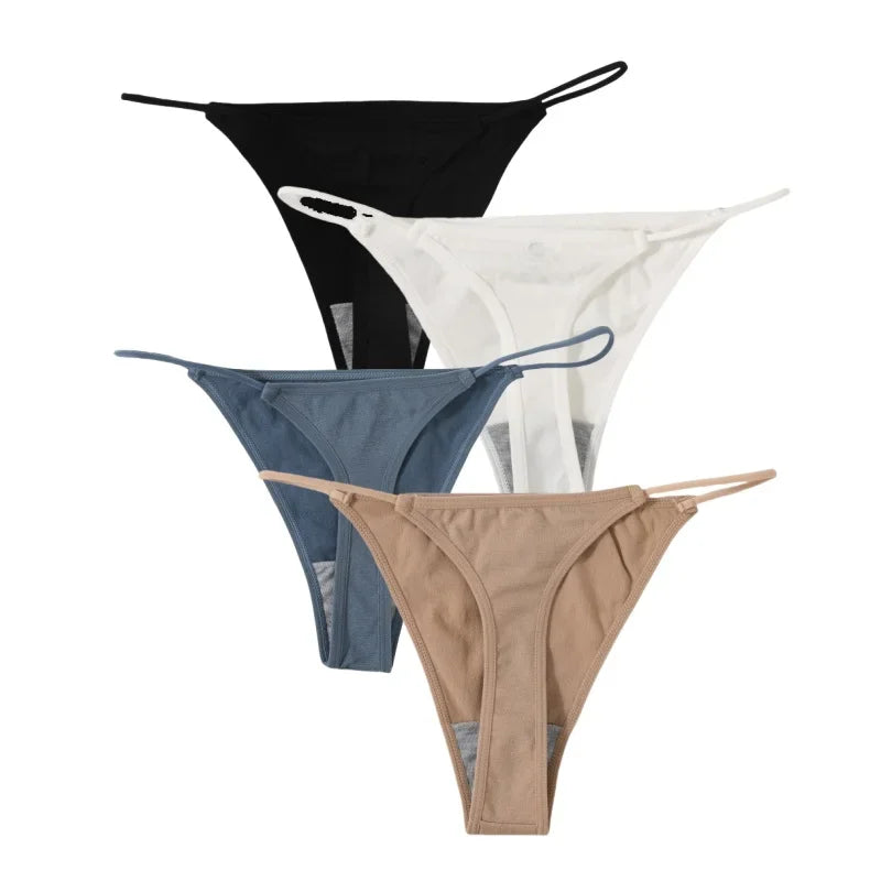 4Pcs/Set Women G-String Thongs Seamless Panties Sexy Lingerie Low Rise Female G-String High Cut Pantys Underwear