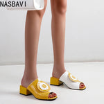 NASBAVI Out Outdoor Slippers Latest Luxury Shoes Women Designers Ladies Shoes and Sandals Wedding Shoes for Women Big Size 45 46