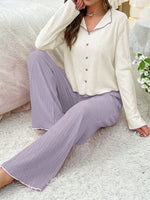 Autumn Winter Sleepwear for Woman Pajamas Set Lapel Button Fashion Long Sleeve Tops and Trousers Home Suit Loungewear