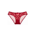 French Girl Lingerie Red Thin Hollowed Half Cup Bra SetSexy Tushy Xmas Gift Her Desire Temptation Lace Hip Out Holiday Season