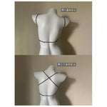 MOYISU Asian Fit Halterneck Women Cross Back Bodysuit Seamless Small Push Up Summer Outer Top SG Kawaii Fashion Bestseller