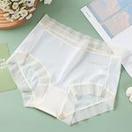 Plus Size M-3XL Underpants Summer One-piece Underwear Ice Silk Seamless Women's Panties Sexy High Waist Breathable Thin Briefs