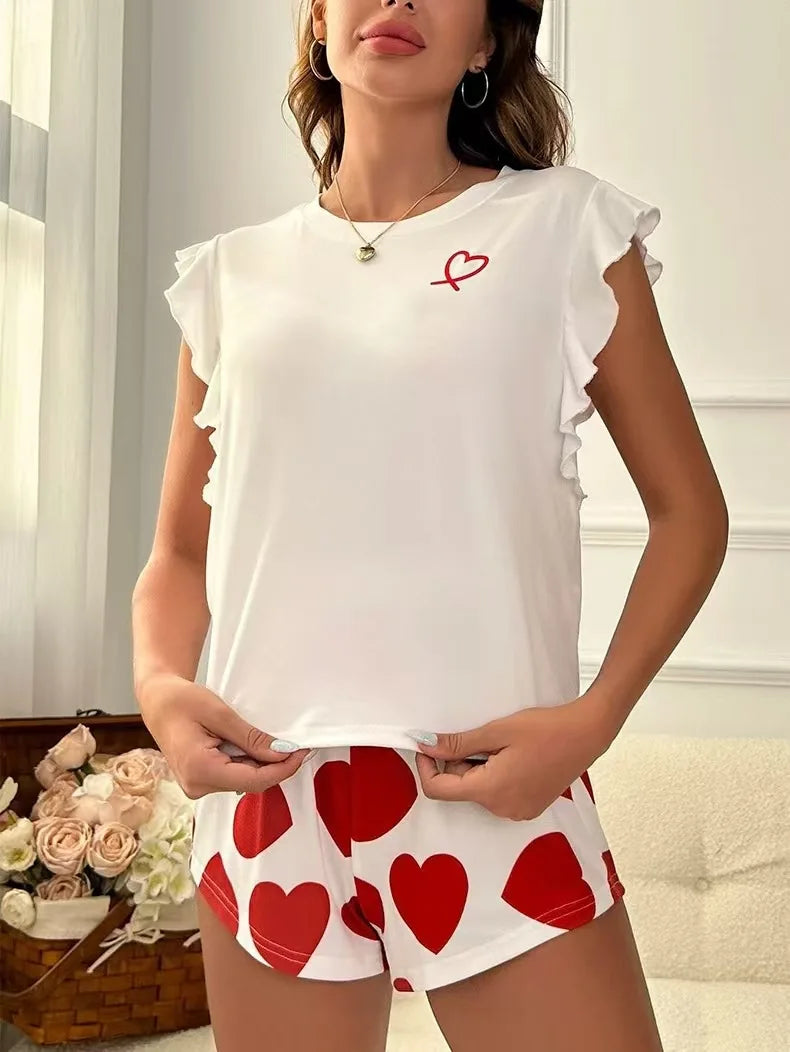 2026 Summer New Pajama Set Women's Home Clothes Pajama Casual Soft and Comfortable Underwear T-shirt Shorts Hot Selling Y2K