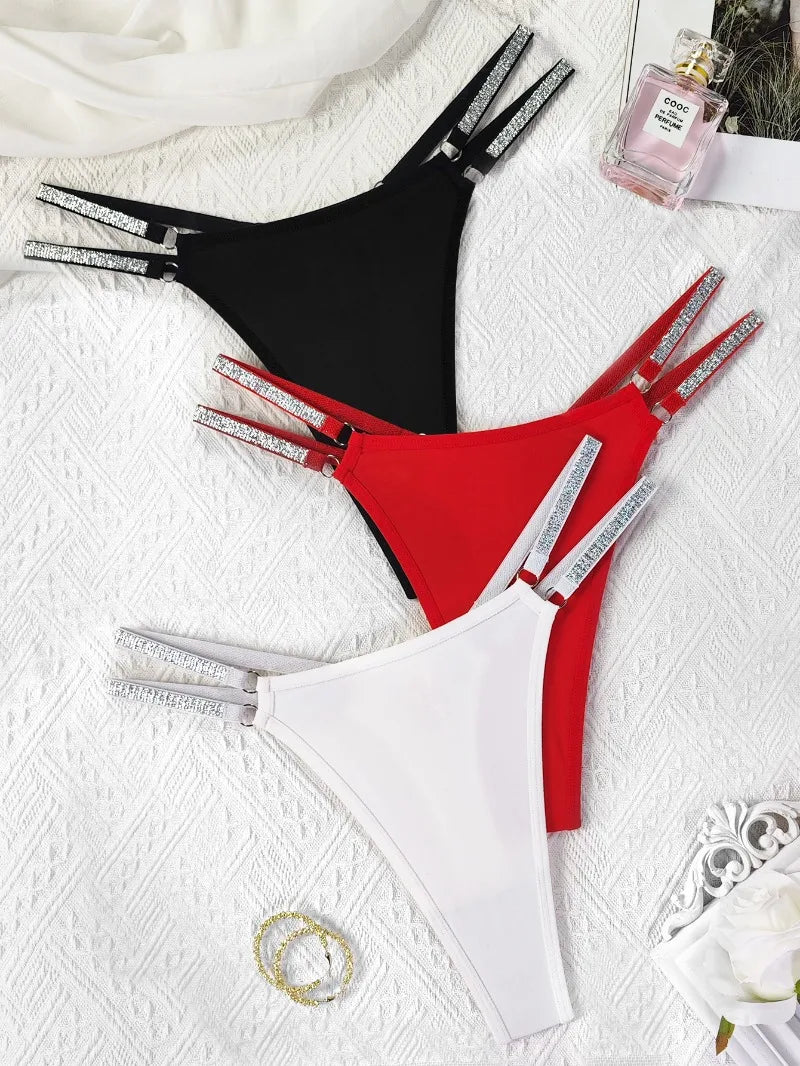 1pcs Green New Year Sexy Women g-string Underwear Breathable Elegant Female Lingerie Shiny Lady thongs Low Rise Fashion Panties