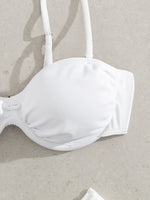 Sexy Pleate High Waist Bikini Set 2025 Women Halter Push Up Underwire Two Piece Swimsuit Summer Bathing Suit Swimwear Biquini