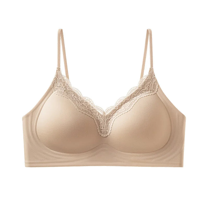 Underwear Women's Summer Thin Small Chest Thick Push-up Big Invisible Seamless Spaghetti Strap Bra Jelly Back Bras 2026