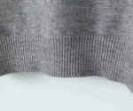 Foridol Grey Flare Sleeve Turn Down Collar Warm Winter Sweater Women Pullover Knitted Jumper Autumn Casual Sweater Loose