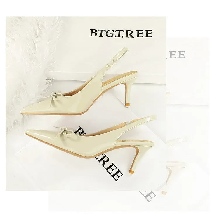 2026 Latest Light Luxury Style Women's Casual High Heel Sandals Summer Exquisite Pointed Shallow Mouth Fine Heel Modern Sandals