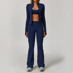 2/3PCS Yoga Suit Women Tracksuits Gym Clothes Workout Flared Pants Zipper Long SleeveAthletic Wear Female Sports Yoga Clothing