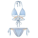Toucheart Bikini Set Sexy Bikinis Bathing Suit Solid Color Halter Neck Strap Thong Women Swimsuit Set for Beach Swimwear New