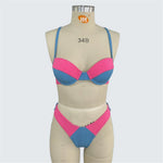S - XXL Splicing Underwired Bikini Women Swimwear Two-Pieces Bikini Set Female Swimsuit Brazilian Bather Bathing Suit Swim V7530