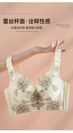 Women's Push up Bras Adjustable New Wireless Bras Women Flower embroidery Bra Underwear Large Size 36-52 CDE Cup Underwear Women