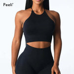 Embrace Seamless Sports Bra Women Backless Gym Bra Tops Padded Yoga Bras Push Up Running Sports Bras Workout Bralette Sportswear