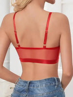 1pcs Red 3/4 Cup Wire-Free Brassiere for Women Bras Fashion Style Sexy Lingerie No Pad Erotic Lace Breathable Female Underwear