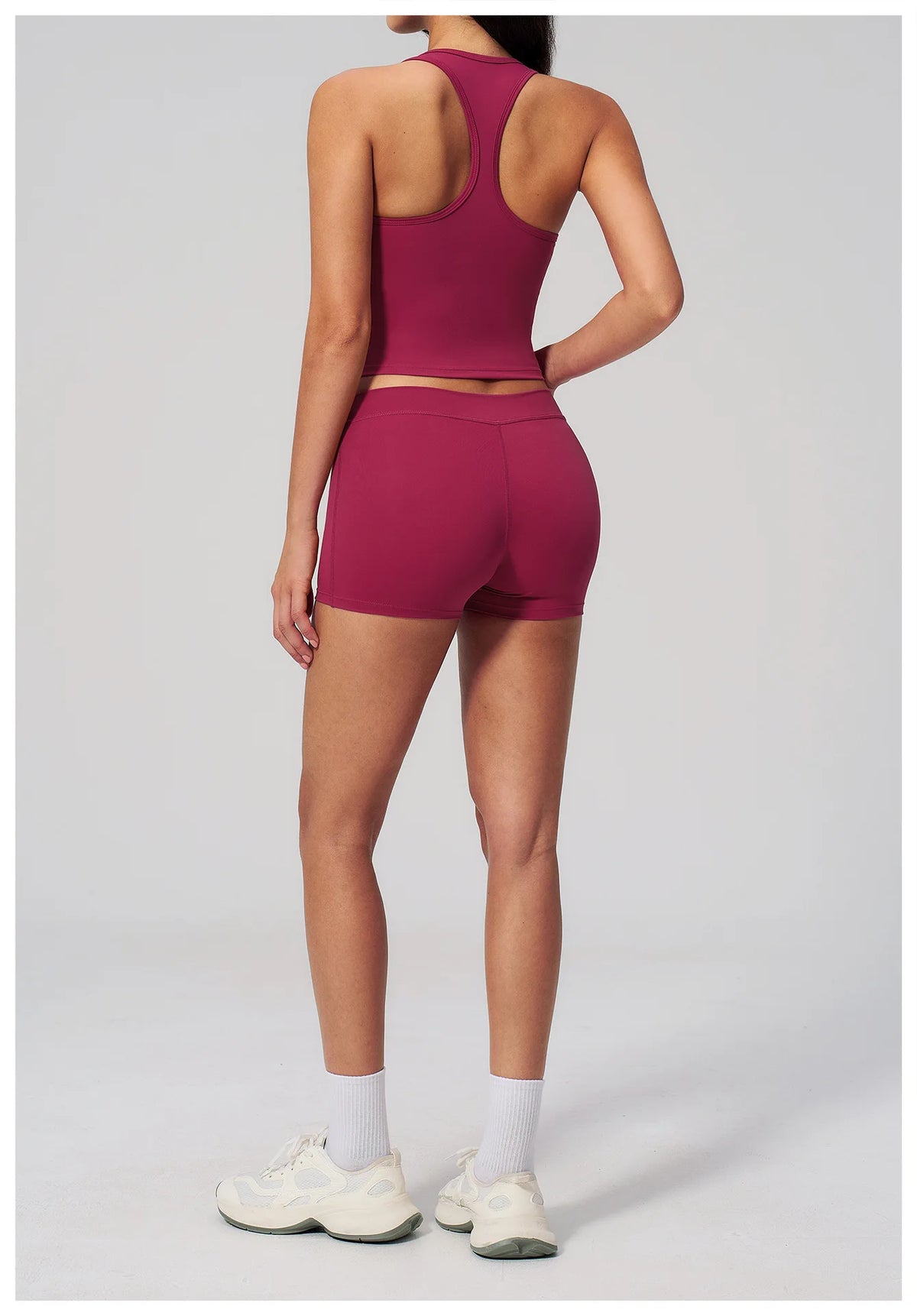 Gym Women Yoga Sets Women Brushed Square Neck Slim Sports Tank Top Fitness Suit Outwear Running High Waist Shorts Tracksuit