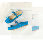 BIGTREE Satin Bow With One Strap With Shallow Mouth Half-Tugging Women's Hollow Inner Heightened Round-Head Sandals Comfortable