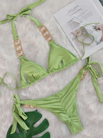 Sexy Rhinestone Bikini Set Women 2026 Luxury Pink Crystal Diamond Push Up Bandage Thong Swimsuit Beach Bathing Suit Swimwear