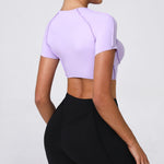 No Padded Women Yoga Sport T Shirts Fitness Clothes Short Sleeve Yoga Shirt Gym Top Running Active Wear Sport Tops