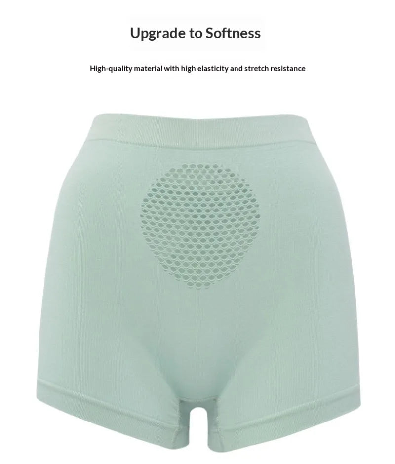 Women's Seamless Shapewear Boxer Briefs Solid Color Mid-Rise Boyshort Comfortable Breathable Underpants Yoga Sports Underwear