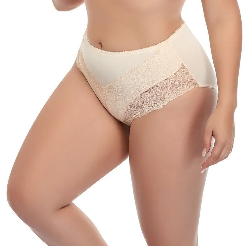Beauwear women large size lace panty 2XL 3XL 4XL 5XL 6XL 7XL big size nylon spandex underwear female middle waist briefs